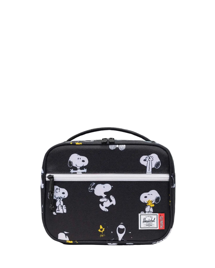 Herschel Peanuts Pop Quiz Lunchbox-Snoopy and Woodstock Black