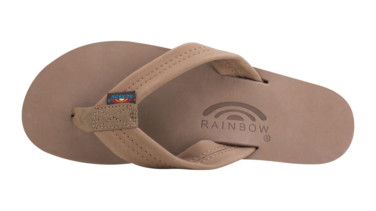 Rainbow W's Single Layer Leather Sandal-Dark Brown