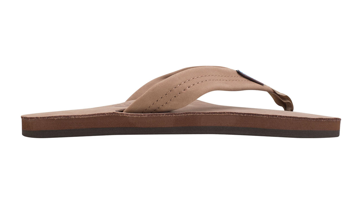 Rainbow W's Single Layer Leather Sandal-Dark Brown