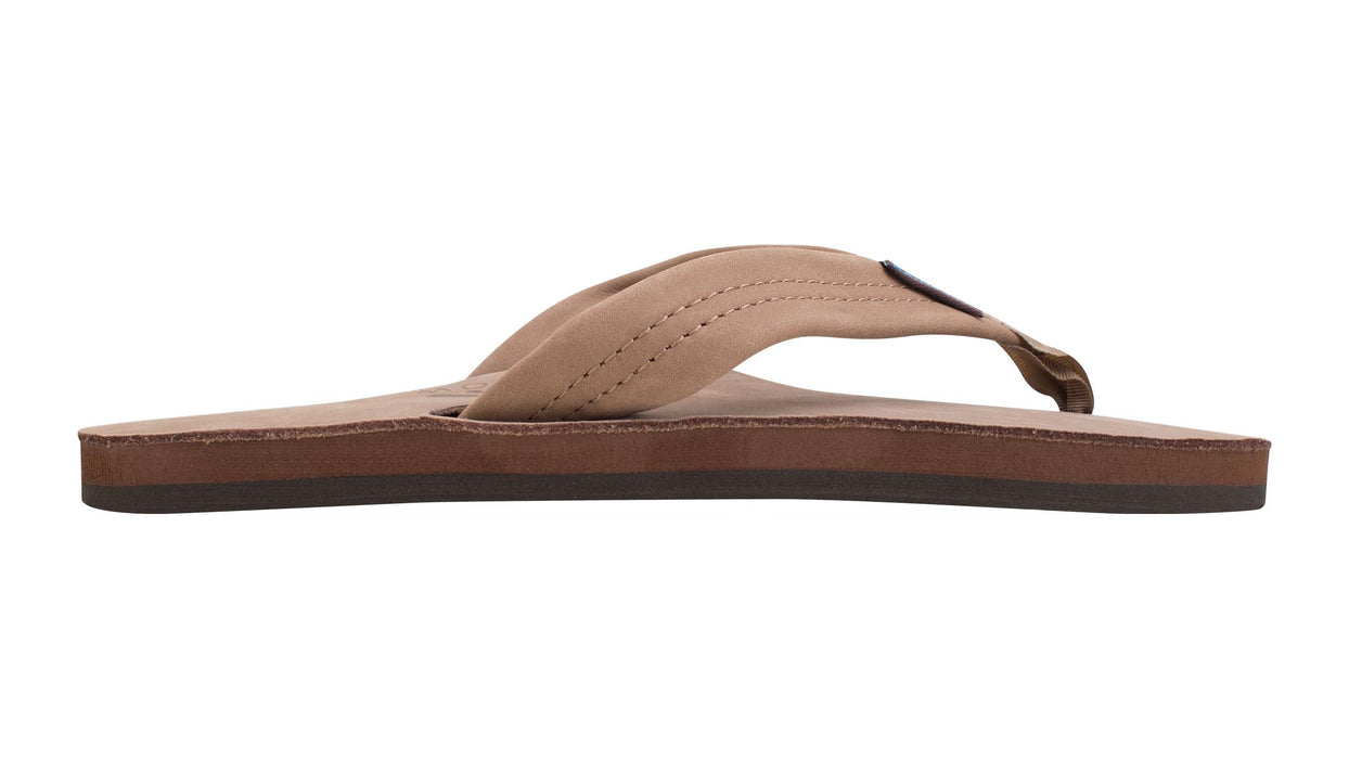 Rainbow Single Layer Leather Sandal-Dark Brown