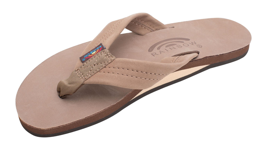 Rainbow W's Single Layer Leather Sandal-Dark Brown