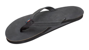Rainbow W's Single Layer Leather Narrow Sandal-Premier Black