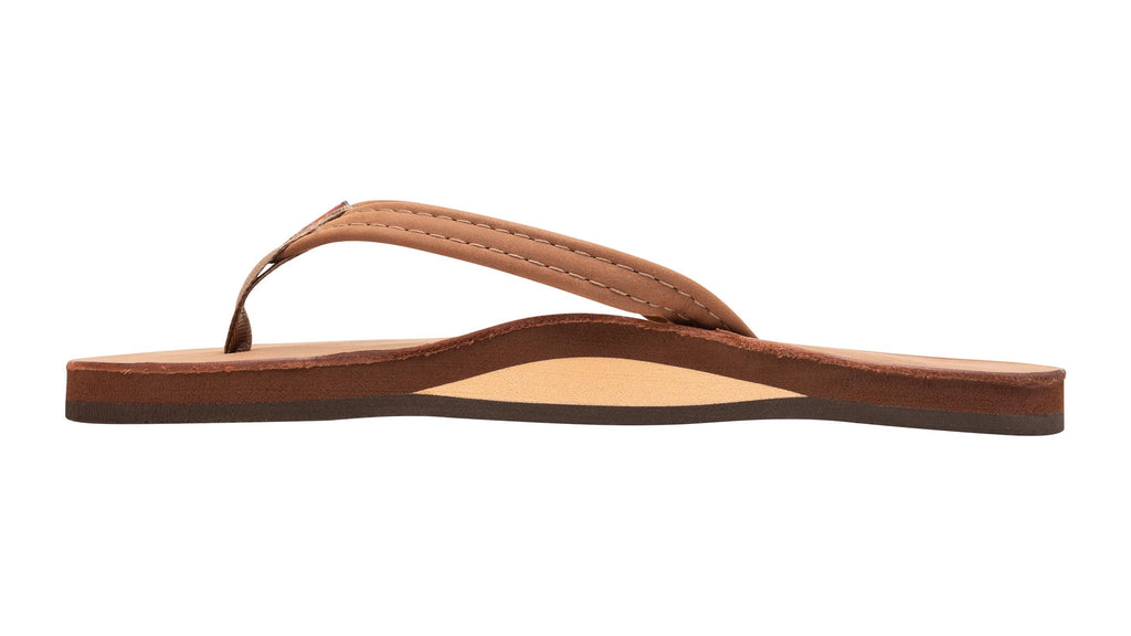 Rainbow W's Single Layer Leather Narrow Sandal-Redwood