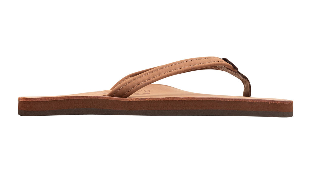 Rainbow W's Single Layer Leather Narrow Sandal-Redwood