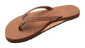 Rainbow W's Single Layer Leather Narrow Sandal-Redwood