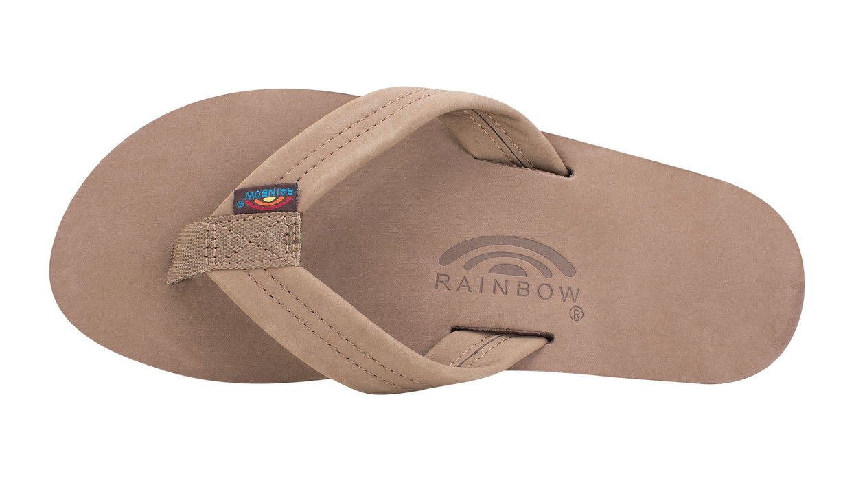 Rainbow Double Layer Leather Sandal-Dark Brown