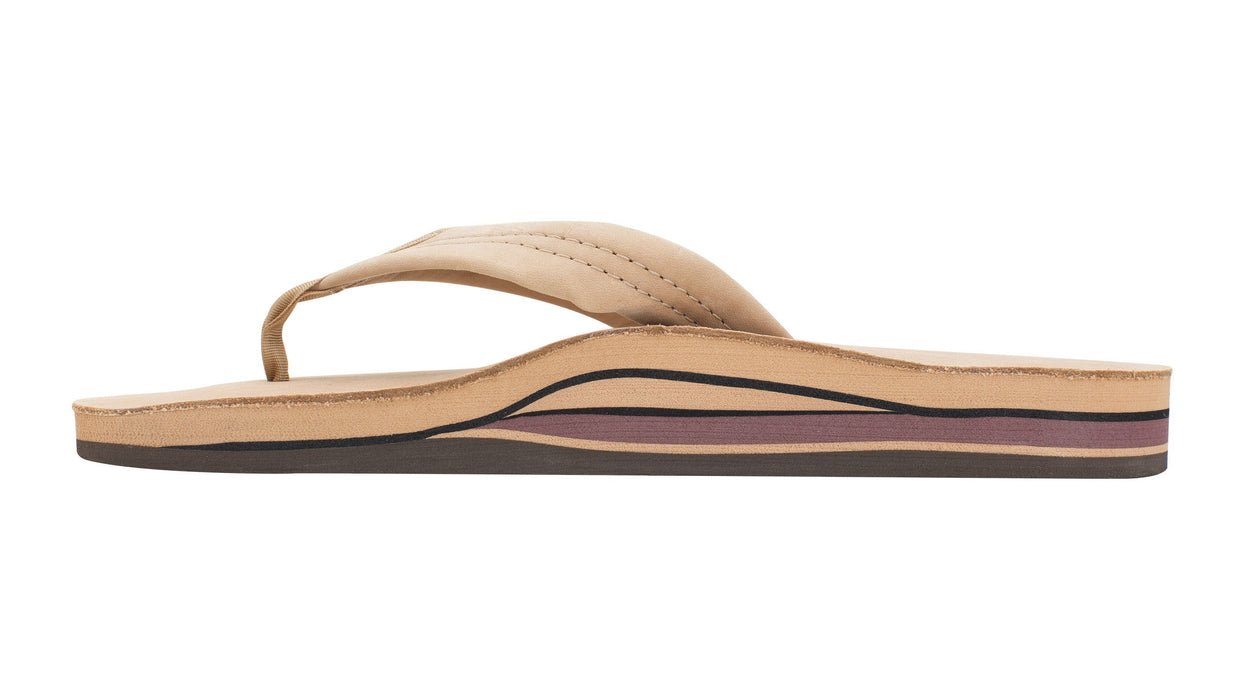 Rainbow Double Layer Leather Sandal-Sierra Brown