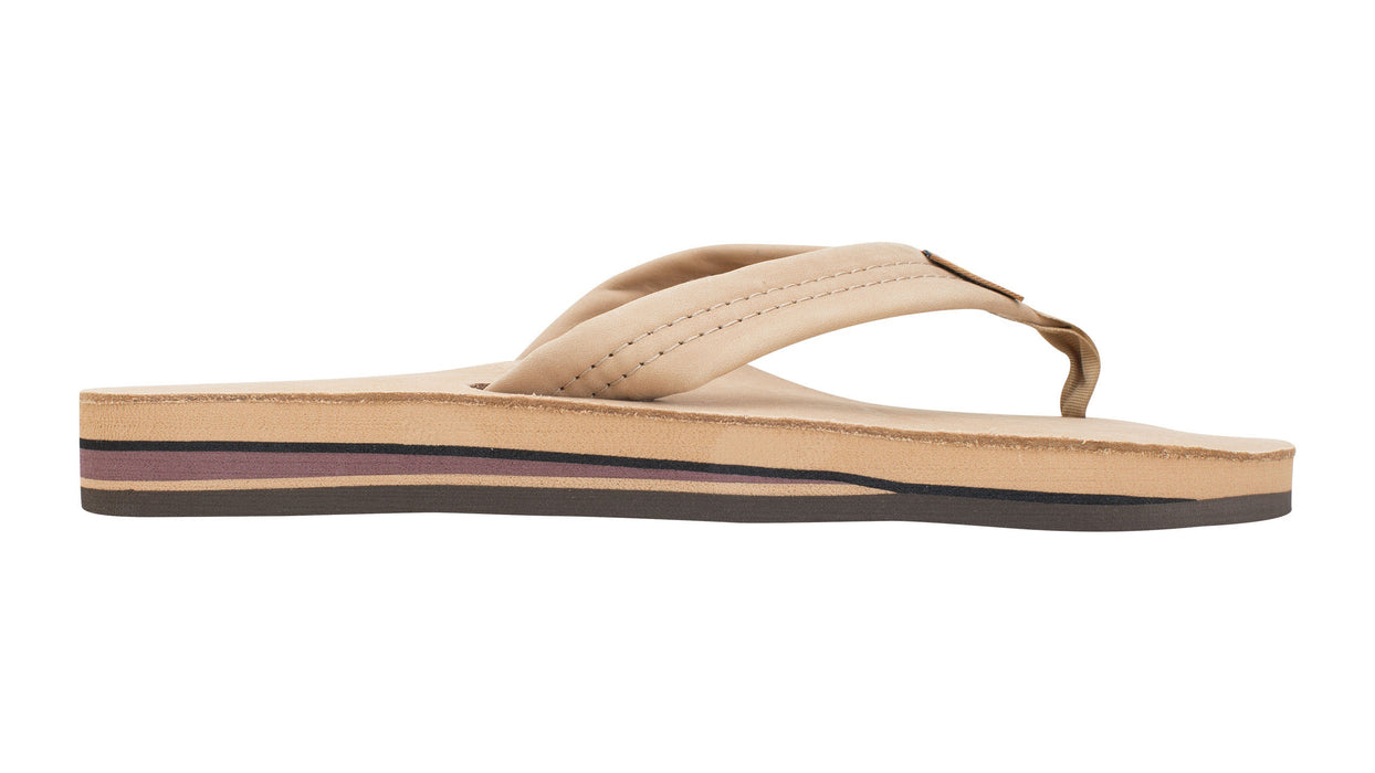Rainbow Double Layer Leather Sandal-Sierra Brown