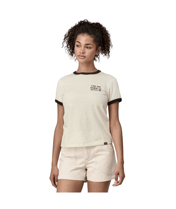 Patagonia CTA Ringer Responsibili-Tee-Log Off: Birch White