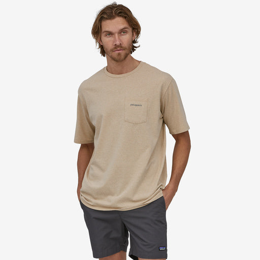 Patagonia Line Logo Ridge Pocket Responsibili-Tee-Oar Tan