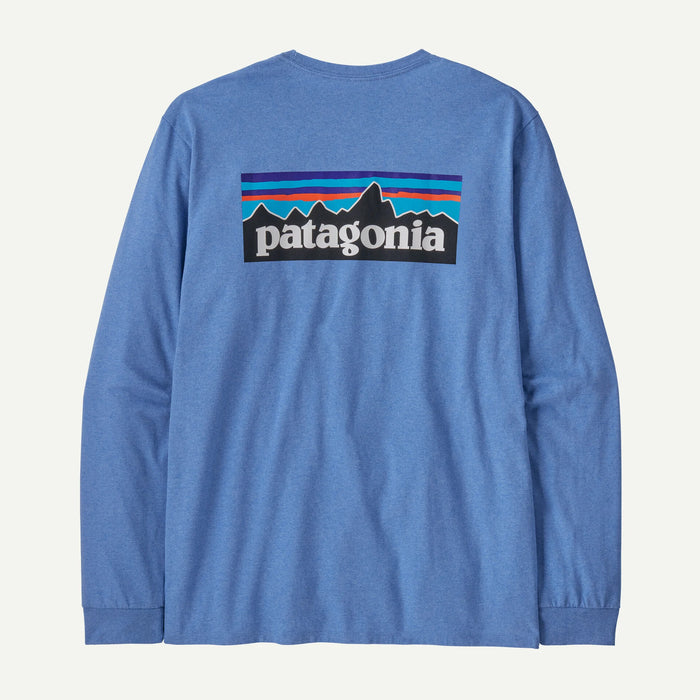 Patagonia P-6 Logo L/S Responsibili-Tee-Abundant Blue