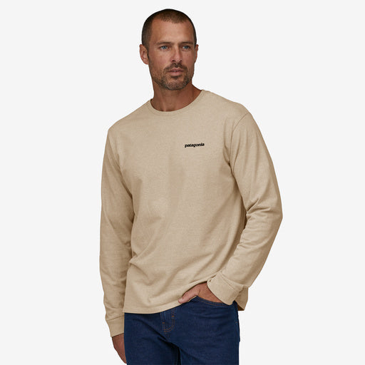 Patagonia P-6 Logo L/S Responsibili-Tee-Oar Tan