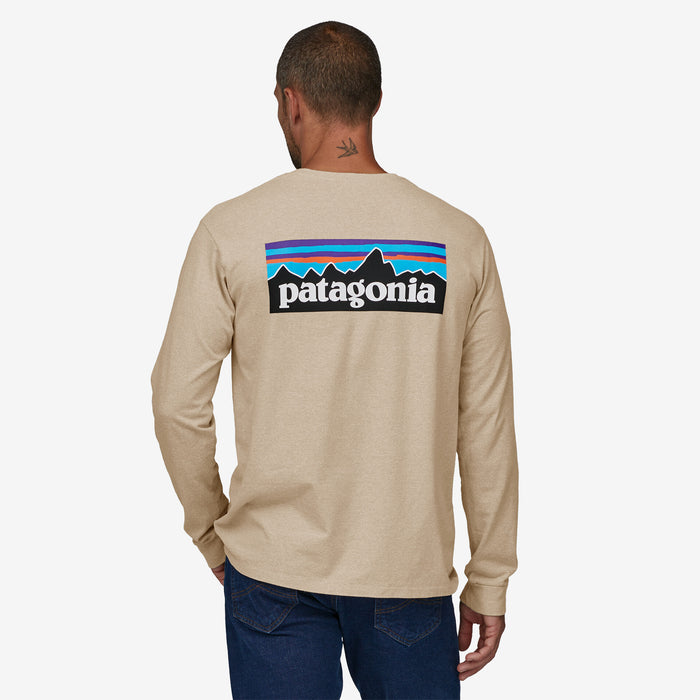 Patagonia P-6 Logo L/S Responsibili-Tee-Oar Tan