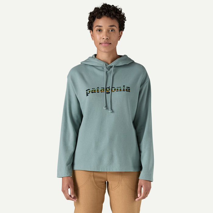Patagonia LW '73 Text Logo Hooded Sweatshirt-Thermal Blue