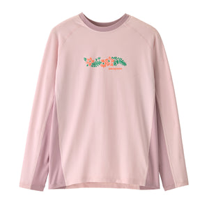 Patagonia K's L/S SW Rashguard-Friend Lei: Dorsal Pink