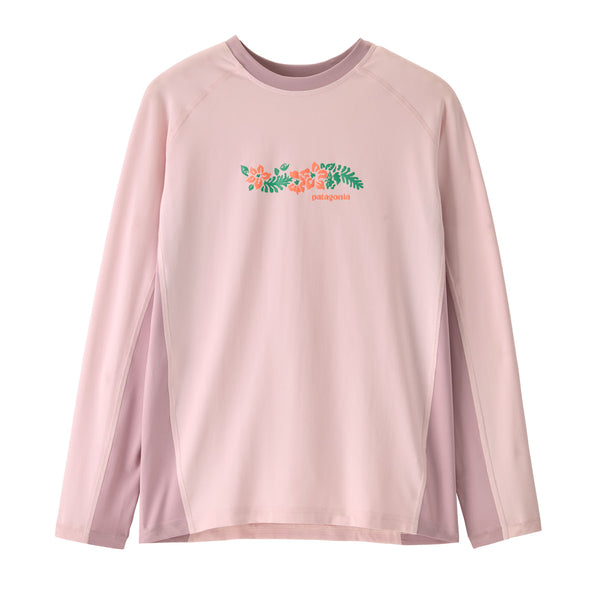 Patagonia K's L/S SW Rashguard-Friend Lei: Dorsal Pink