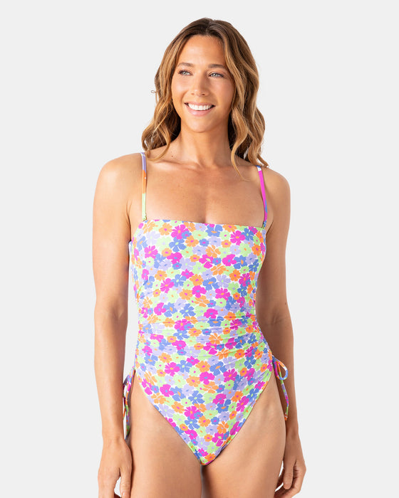 Roxy California Dreamin Bandeau Cheeky  One Piece-Lime