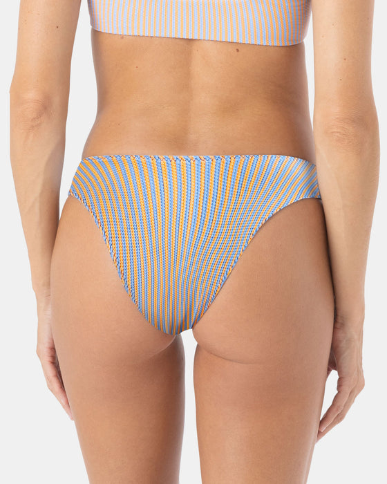 Roxy Pacific Coast Highway Reversible Scoop Cheeky Bottom-Orange/Blue