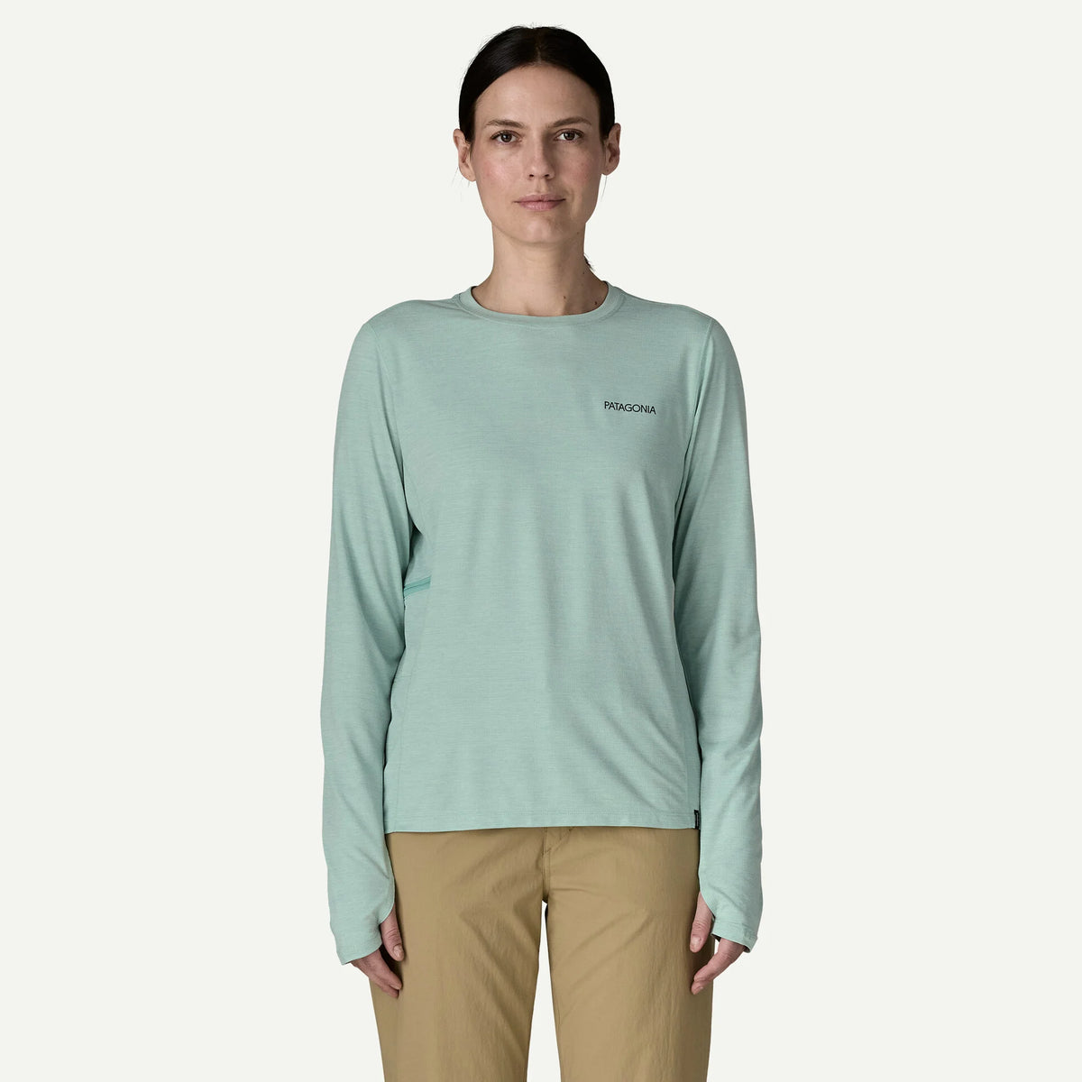 Patagonia x REAL W's L/S Cap Cool Peak Visions Sun Shirt-Thermal Blue