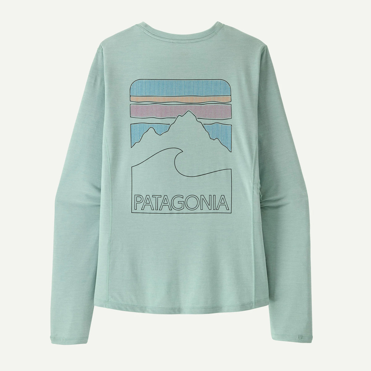 Patagonia x REAL W's L/S Cap Cool Peak Visions Sun Shirt-Thermal Blue