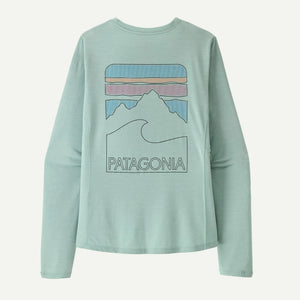 Patagonia x REAL W's L/S Cap Cool Peak Visions Sun Shirt-Thermal Blue