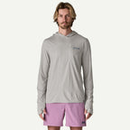 Patagonia x REAL Cap Cool Sun Hooded Water People Banner Sun Shirt-Crisp Grey