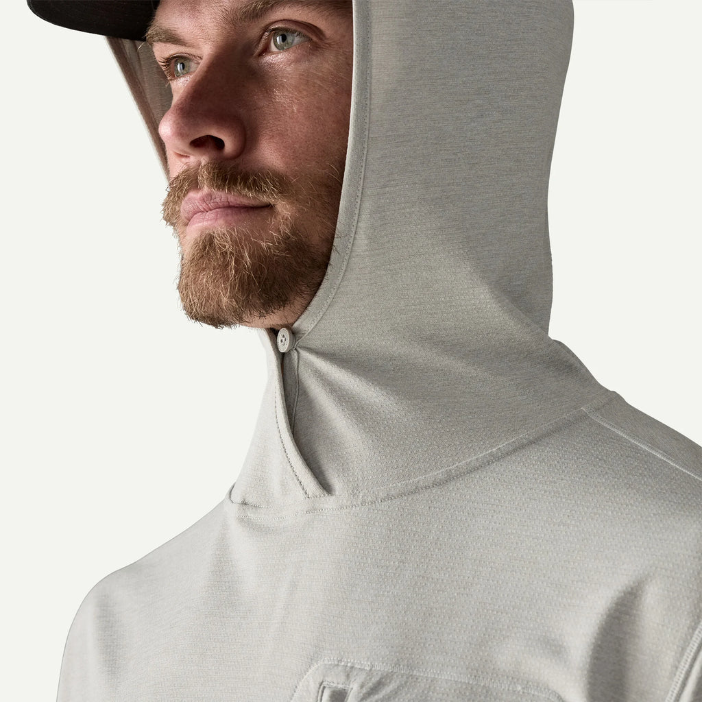 Patagonia x REAL Cap Cool Sun Hooded Water People Banner Sun Shirt-Crisp Grey