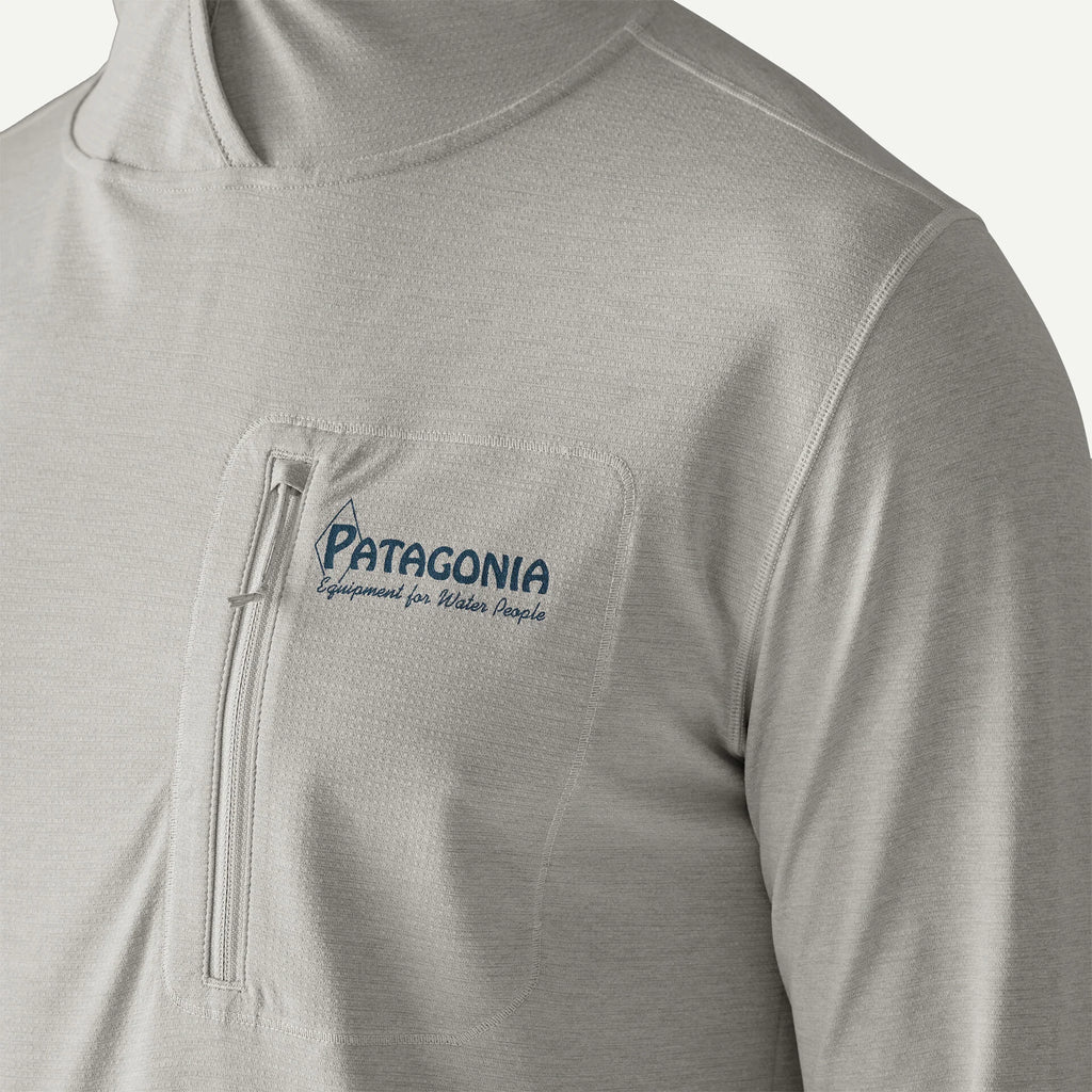 Patagonia x REAL Cap Cool Sun Hooded Water People Banner Sun Shirt-Crisp Grey