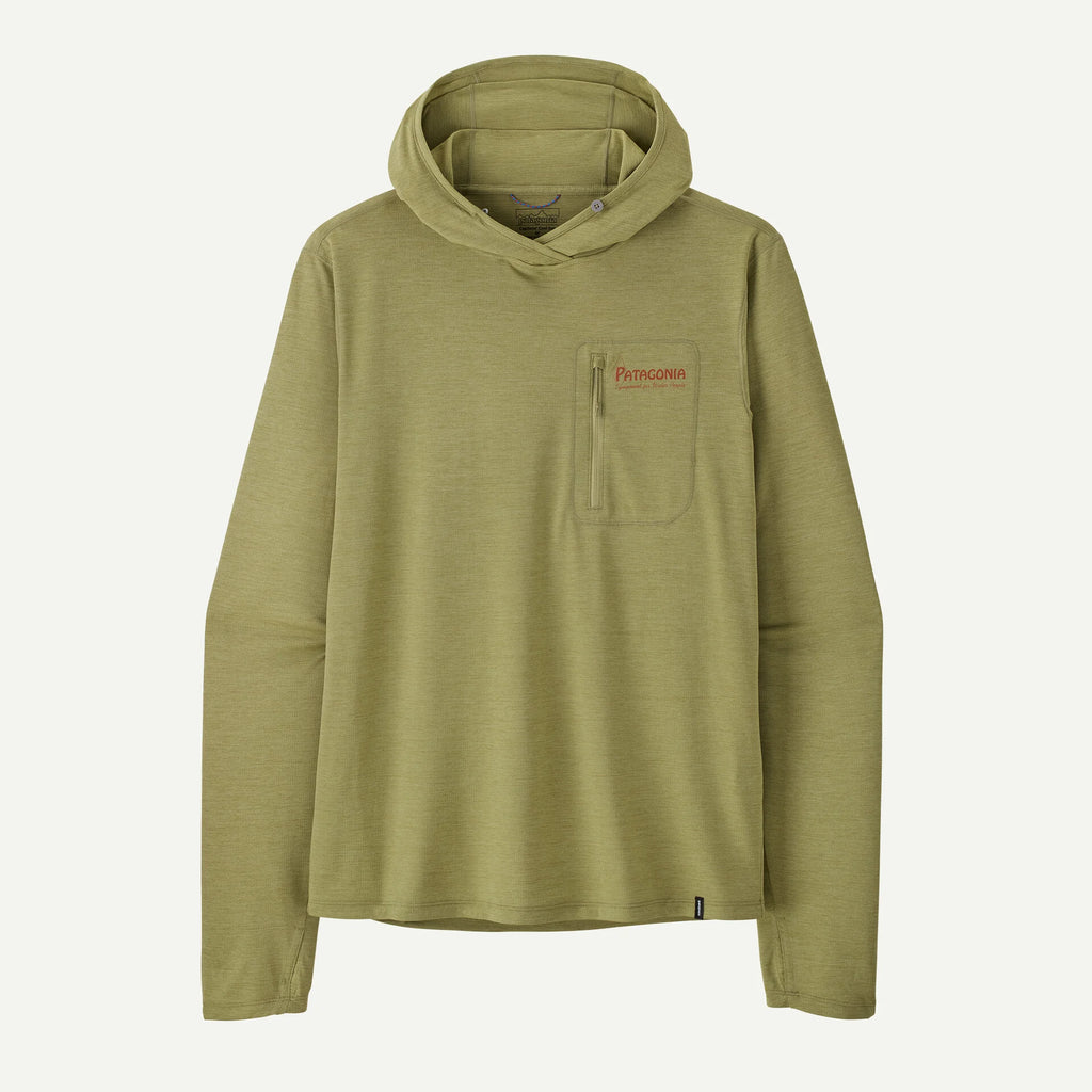 Patagonia x REAL Cap Cool Sun Hooded Water People Banner Sun Shirt-Gumtree Green