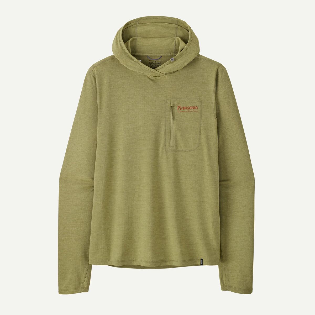 Patagonia x REAL Cap Cool Sun Hooded Water People Banner Sun Shirt-Gumtree Green