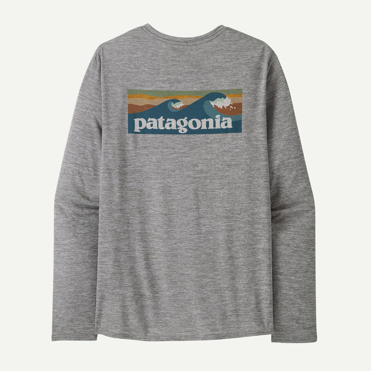 Patagonia Cap Cool Daily Graphic L/S Shirt-Abalone Blue: Feather Grey