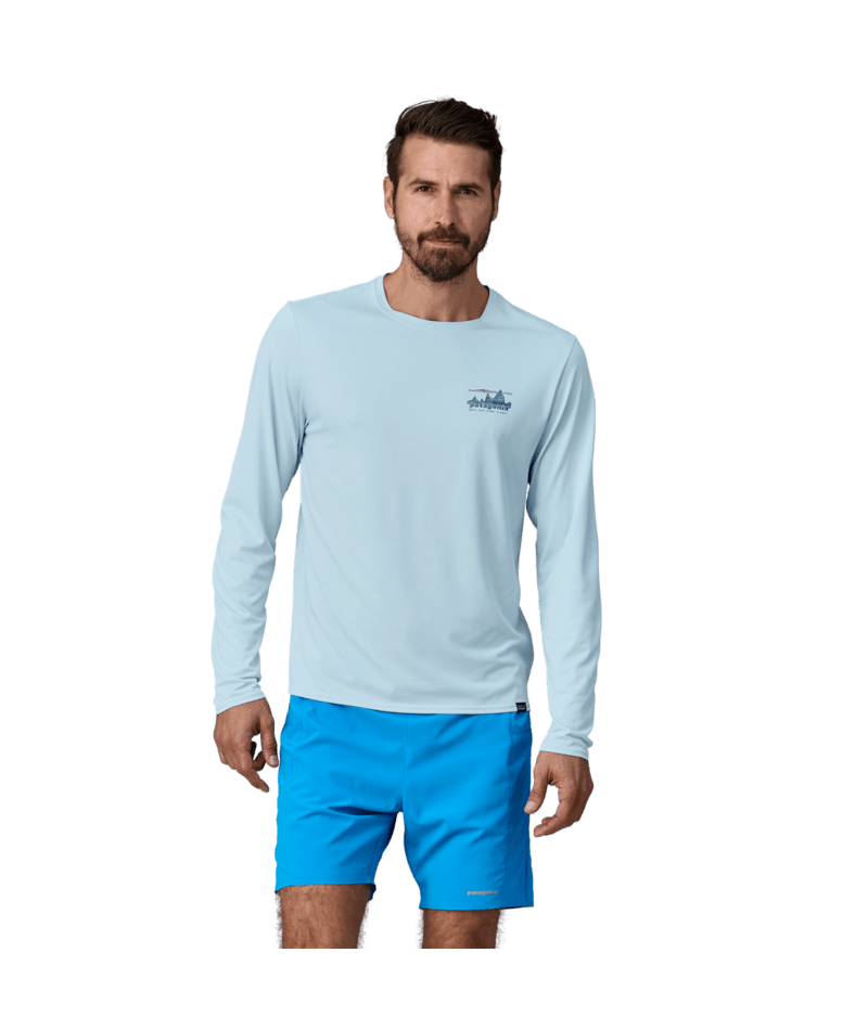 Patagonia Cap Cool Daily Graphic L/S Shirt-73 Skyline: Chilled Blue