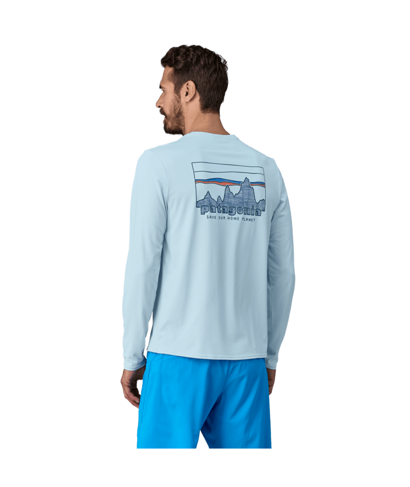 Patagonia Cap Cool Daily Graphic L/S Shirt-73 Skyline: Chilled Blue