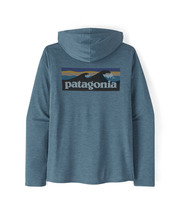 Patagonia Cap Cool Daily Graphic Hooded L/S Shirt-Boardshort Logo: Utility Blue X-Dye
