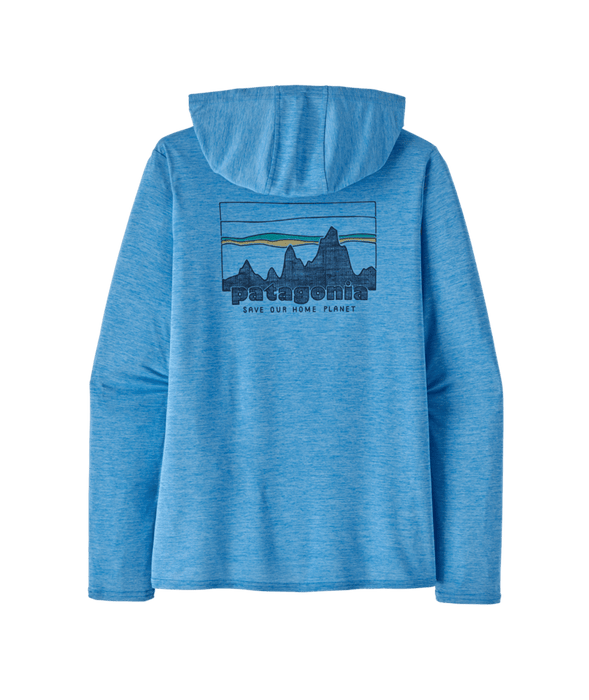 Patagonia Cap Cool Daily Graphic Hooded L/S Shirt-73 Skyline: Vessel Blue X-Dye