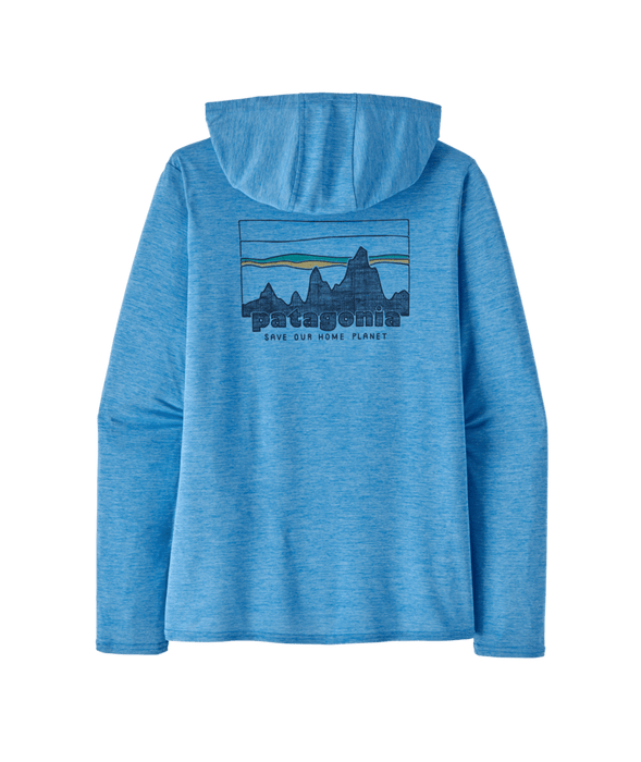 Patagonia Cap Cool Daily Graphic Hooded L/S Shirt-73 Skyline: Vessel Blue X-Dye