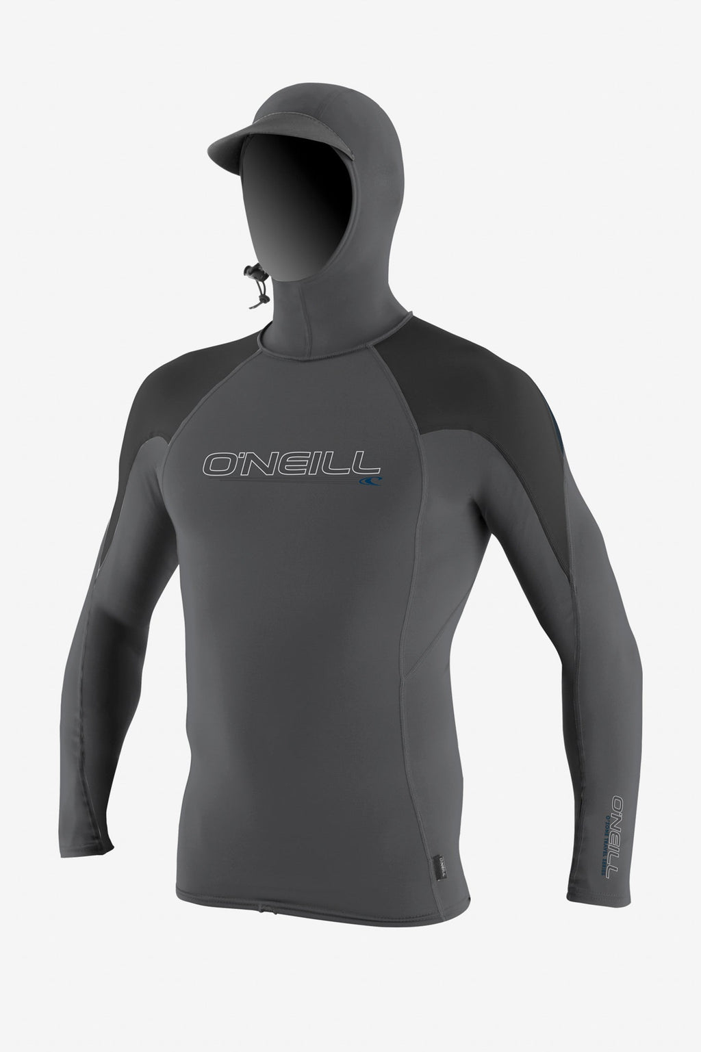 O'Neill Premium O'Zone L/S Hooded Rashguard-Smoke/Raven/Slate