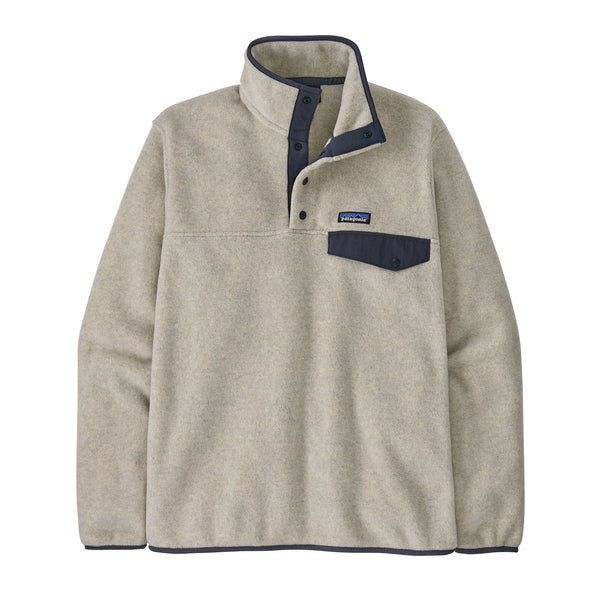 Patagonia LW Synch Snap-T P/O Jacket-Oatmeal Heather w/New Navy