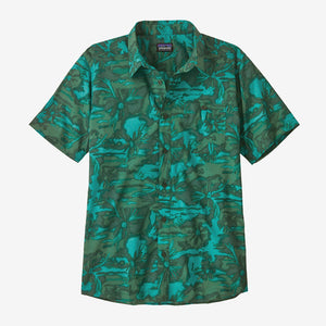 Patagonia Go To S/S Shirt-Cliffs and Waves: Conifer Green