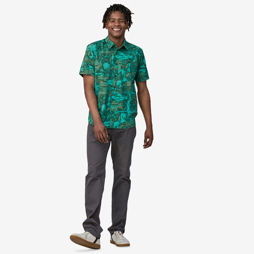 Patagonia Go To S/S Shirt-Cliffs and Waves: Conifer Green