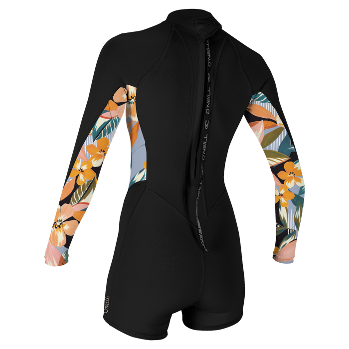 O'Neill Wmn's Bahia 2/1mm BZ L/S Springsuit-Blk/Demiflor/Demiflor