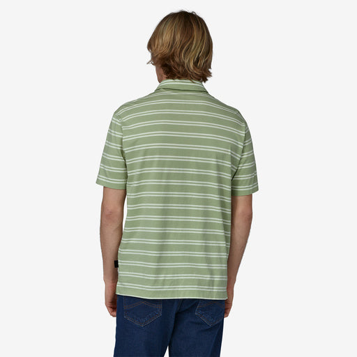 Patagonia Cotton in Conversion LW Polo Shirt-Mirror Stripe: Salvia Green