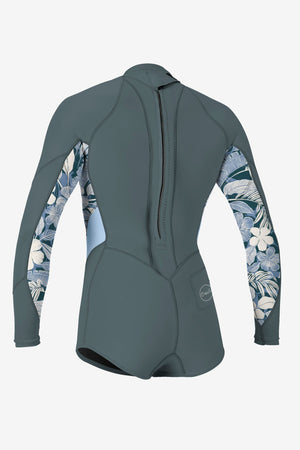 O'Neill Girl's Bahia 2/1 BZ L/S Springsuit-Shade/Palmtrop/Fdenim