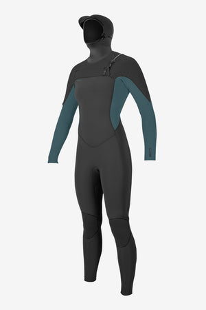 O'Neill Wmn's Hyperfreak 5.5/4+ CZ Hooded Wetsuit-Graph/Dstyblu