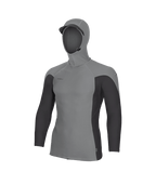 O'Neill Hyperfreak Skins O'Zone L/S Hooded Rashguard-Smoke/Tempsteel