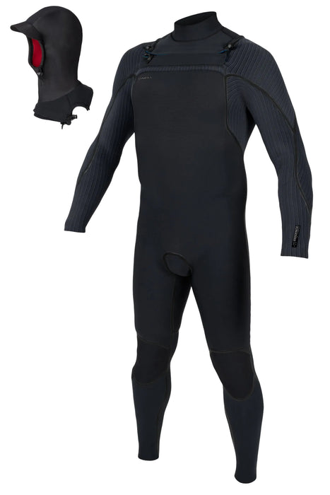 O'Neill Mutant II 4/3mm+ Modular CZ Hooded Wetsuit-Blk/Blk