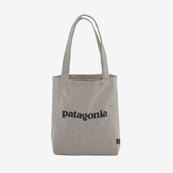 patagonia reusable bag Patagonia Recycled Market Tote Bag-Farrier Stripe Forge Grey
