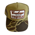 Local Beach Cowboys And Tequila Trucker Hat-Camo