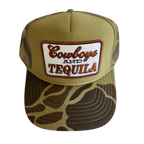 Local Beach Cowboys And Tequila Trucker Hat-Camo
