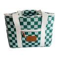Local Beach Packable Checker Cooler Bag Cooler-Green/Blue